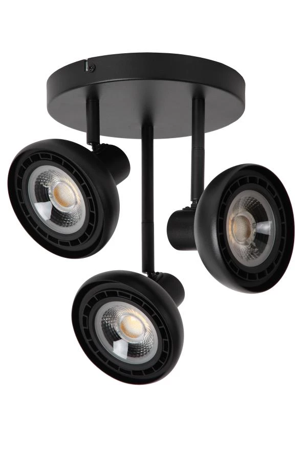 Lucide SENSAS - Ceiling spotlight - Ø 25,8 cm - 3xGU10 (ES111) - Black - turned off